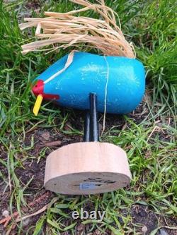 Vintage Signed Edith John Navajo Folk Art Carved Wooden Chickens
