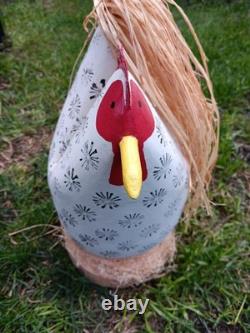Vintage Signed Edith John Navajo Folk Art Carved Wooden Chickens