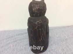 Vintage Signed Wooden Polish Folk Art Hand Carved Devil Figure