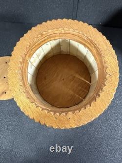 Vintage Tramp Art Wooden Box Hand Carved Folk Art Jewelry or Storage Box