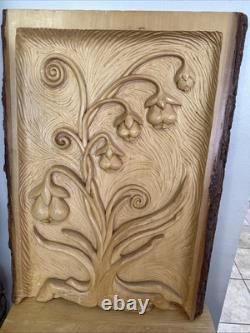 Vintage Tree Interpretive Folk Art Wall Hanging Wood Rustic Hand Carved OOAK