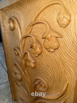 Vintage Tree Interpretive Folk Art Wall Hanging Wood Rustic Hand Carved OOAK