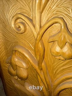 Vintage Tree Interpretive Folk Art Wall Hanging Wood Rustic Hand Carved OOAK