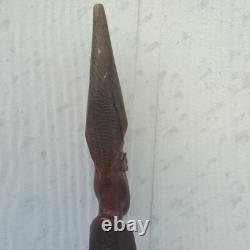 Vintage Tribal Hand-Carved Wooden Totem Pole 30 Figural Faces Folk Art