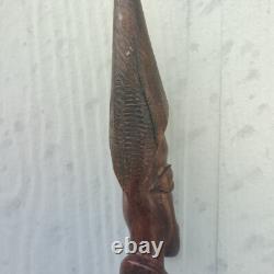 Vintage Tribal Hand-Carved Wooden Totem Pole 30 Figural Faces Folk Art