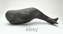 Vintage Whale Wood Carving Wall Mount Sculpture Plaque Handmade Folk Art