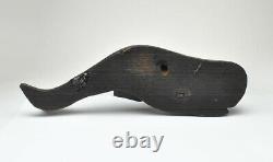 Vintage Whale Wood Carving Wall Mount Sculpture Plaque Handmade Folk Art