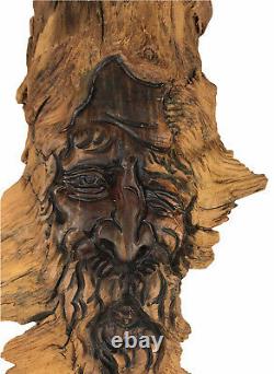 Vintage Wood Carved Folk Art Old Man Figure Signed