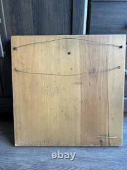 Vintage Wood Carved Mid Century Cat Folk Art Wall Hanging