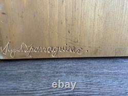 Vintage Wood Carved Mid Century Cat Folk Art Wall Hanging