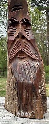 Vintage Wood Carving 18 Big Foot Sasquatch Forest Creature Yeti Folk Art