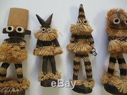 Vintage Wood Carvings African Africa Folk Art Tribal Mask Sculpture Face Doll