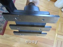 Vintage Wood Folk Art Carved Mother & Child Sculpture statue brass base 41 T