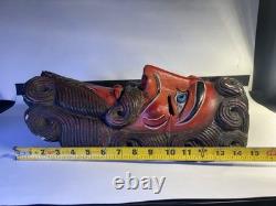 Vintage Wood Hand Carved Devil Mask Folk Art