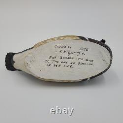 Vintage Wood Hand Carved Duck Decoy 13 Drake Painted Folk Art Detailed 1978