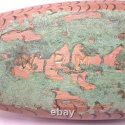 Vintage Wooden Mallard Duck Decoy Hand Carved, WPM Marked, Folk Art Waterfowl