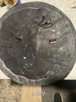 Vintage Wooden Masks Hand Carved and Painted, Set of 3, African Folk Art