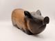 Vintage Wooden Pig Boar With Secret Space, Hand Carved Folk Art 1940