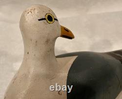 Vintage Wooden Seagull Sculpture Signed John M. Ziniel 1979 Folk Art Bird