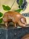 Vintage C1960s Folk Art Attributed East Tennessee Hand Carved Wood Sow Pig Cf