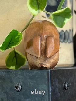 Vintage c1960s Folk Art Attributed East Tennessee Hand Carved Wood Sow Pig CF