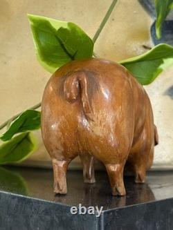 Vintage c1960s Folk Art Attributed East Tennessee Hand Carved Wood Sow Pig CF