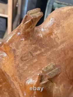 Vintage c1960s Folk Art Attributed East Tennessee Hand Carved Wood Sow Pig CF