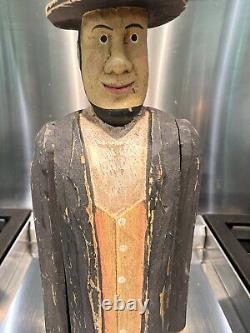 Vintage folk art Wooden Hand Carved/painted Patriotic Abe Whirligig