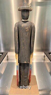 Vintage folk art Wooden Hand Carved/painted Patriotic Abe Whirligig