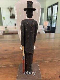 Vintage folk art Wooden Hand Carved/painted Patriotic Abe Whirligig