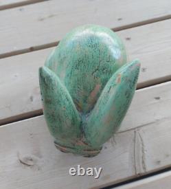 Vintage folk art solid wood carved sculpture rabbit