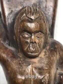 Vintage guatemala slingshot wood carving folk art