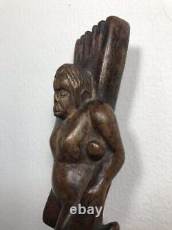 Vintage guatemala slingshot wood carving folk art