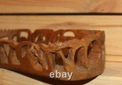 Vintage hand carved wood bowl