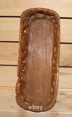 Vintage hand carved wood bowl