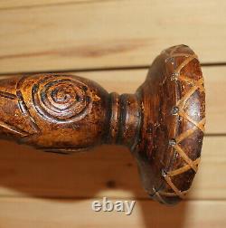 Vintage hand carving wood candle holder