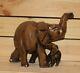 Vintage Hand Carving Wood Elephant Figurine