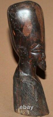 Vintage hand carving wood male bust statuette