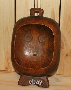 Vintage hand carving wood wall hanging figurine