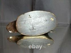 Vintage or Antique Wooden SCAUP Duck Decoy with Glass Eyes Carved Balsa Folk Art