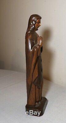 Vintage religious hand carved wood Folk Art Jesus Christ statue sculpture Santos