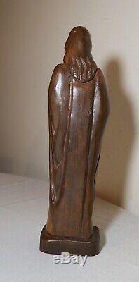 Vintage religious hand carved wood Folk Art Jesus Christ statue sculpture Santos