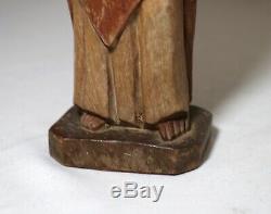 Vintage religious hand carved wood folk art Jesus Christ statue sculpture santos