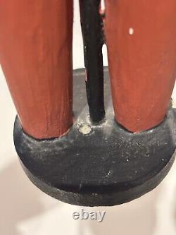 Vntg Folk Art Americana Wood Carved Civil War Army Signalman Soldier Whirligig