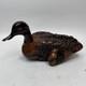 Vntg Hand Carved Burl Wood Duck Sculpture Folk Art Wooden Figurine Rustic Decor