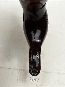 Vntg Hand Carved Burl Wood Duck Sculpture Folk Art Wooden Figurine Rustic Decor