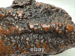 Vntg Hand Carved Burl Wood Duck Sculpture Folk Art Wooden Figurine Rustic Decor