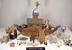 Vtg Artist Carved Noah's Ark Folk Art Signed Set With 40 Wood Animals Large 25