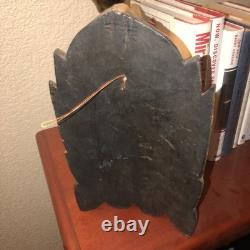 Vtg Balinese Hand Carved Wooden Mask Folk Art Wall Decor