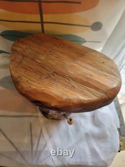 Vtg Carved Wood Face Old Man Tree Trunk Spirit Wall Folk Art Signed Hagans 2007